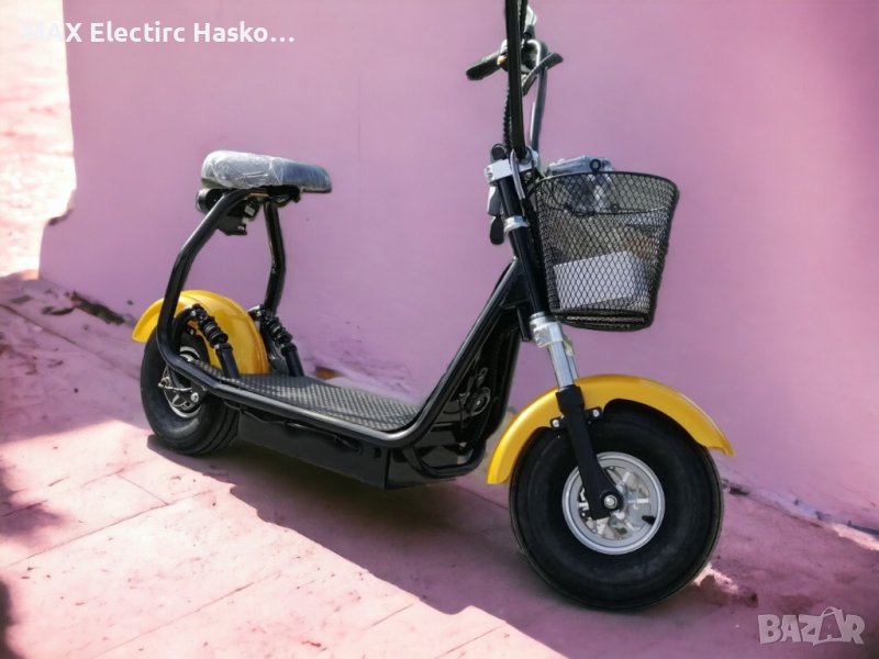 ЕЛЕКТРИЧЕСКИ СКУТЕР Maxmotors Little City Harley 1200W YELLOW, снимка 1