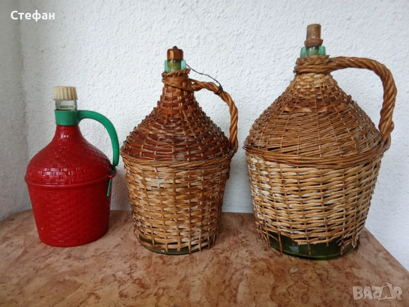 Дамаджани с оплетка за ракия или вино, снимка 1