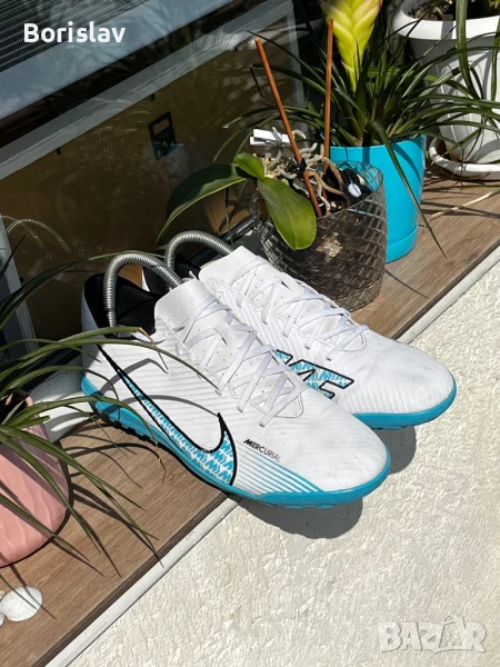 NIKE MERCURIAL VAPOR 15 CLUB TF BLAST - WHITE/BALTIC BLUE/PINK BLAST, снимка 1