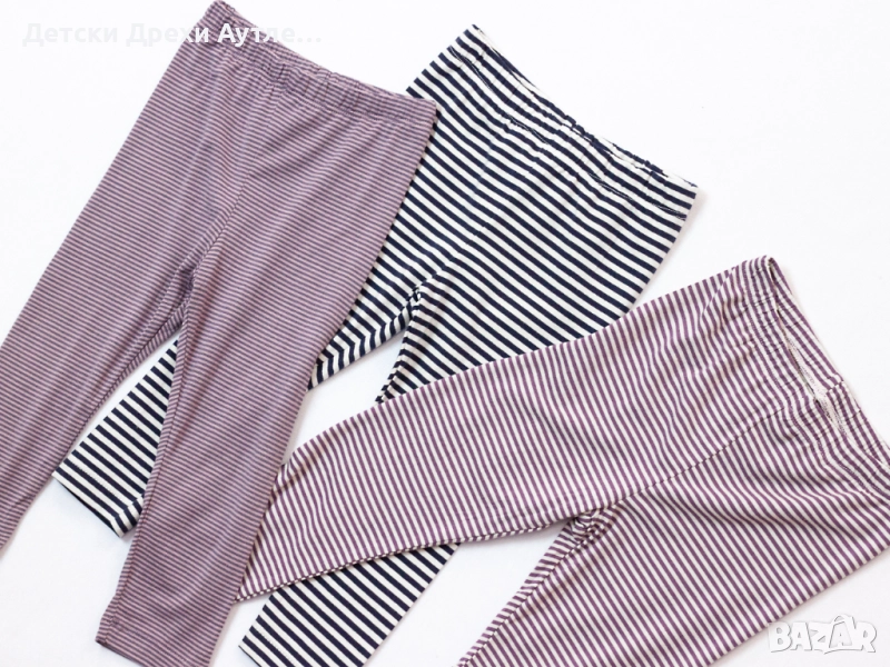 Нови памучни клинове за момичета с раиран десен – размери 92-140, снимка 1
