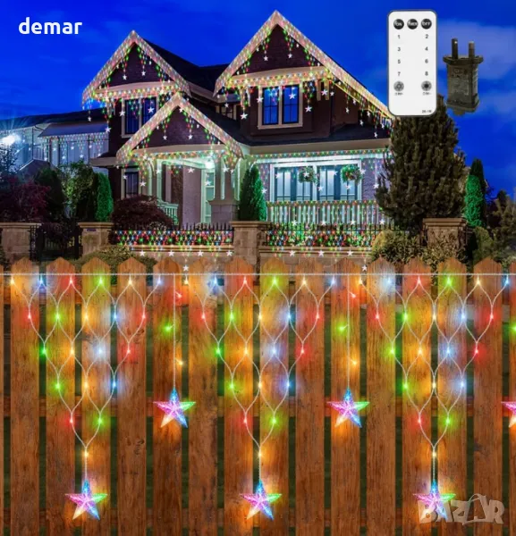 Коледни лампички CORST 4 метра, 196 LED, 5 метра кабел, снимка 1