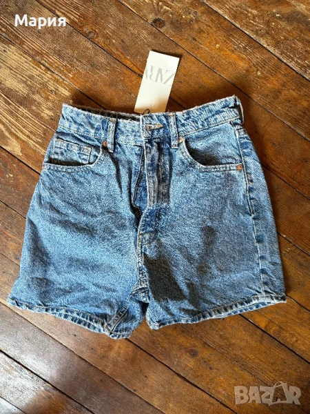 Нови къси дънкови панталонки ZARA с етикет. XS, 34-ти размер, снимка 1
