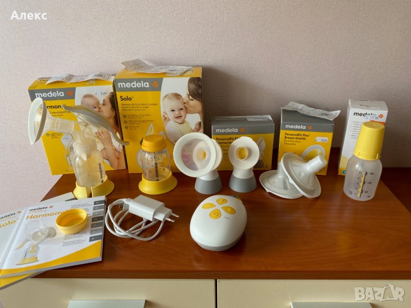 Пълен комплект за кърмене Medela Solo & Harmony + аксесоари и подаръци, снимка 1