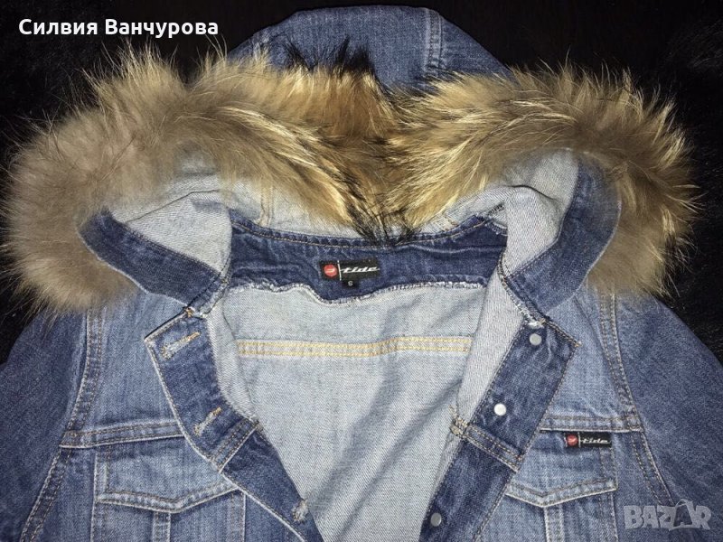 Дънкова красота с яка от лисица, снимка 1