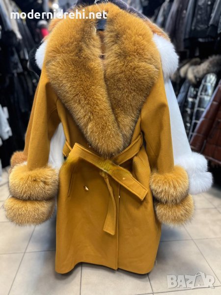 Дамско луксозно палто кашмир вълна и лисица код 282, снимка 1