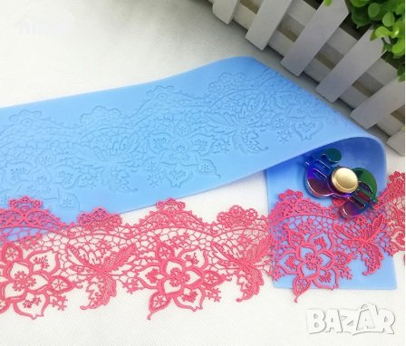 Нашити цветя подложка дантела борд силиконов молд форма украса торта с фондан гъмпейст, снимка 1