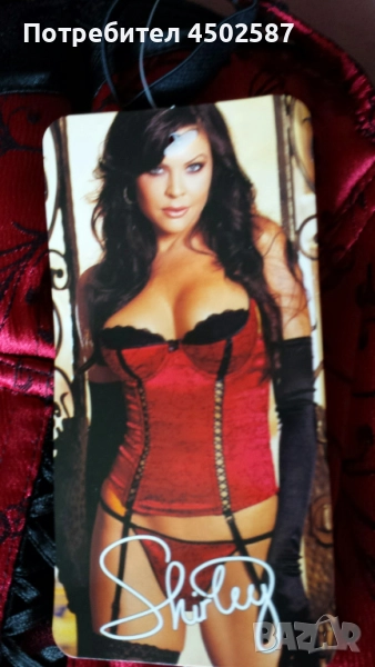 Комплект червен корсет със жартиери и прашки, снимка 1