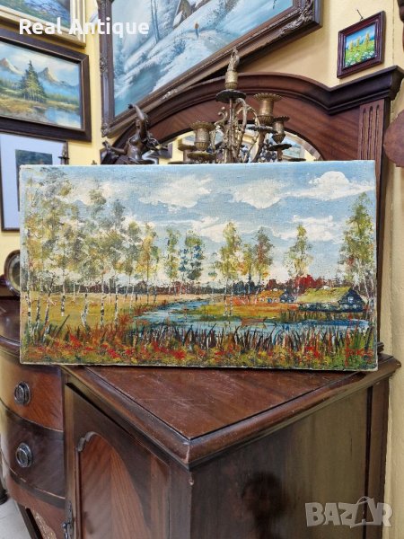Много добра антикварна майсторска картина масло върху платно , снимка 1