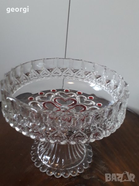 Кристална купа двуцветен кристал , снимка 1
