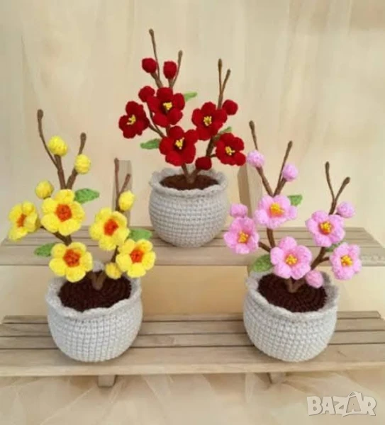 Плетено цвете в саксия  , снимка 1