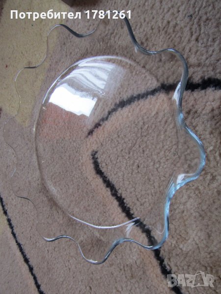 Стъклено плато за сладки или торта Пашабахче, снимка 1