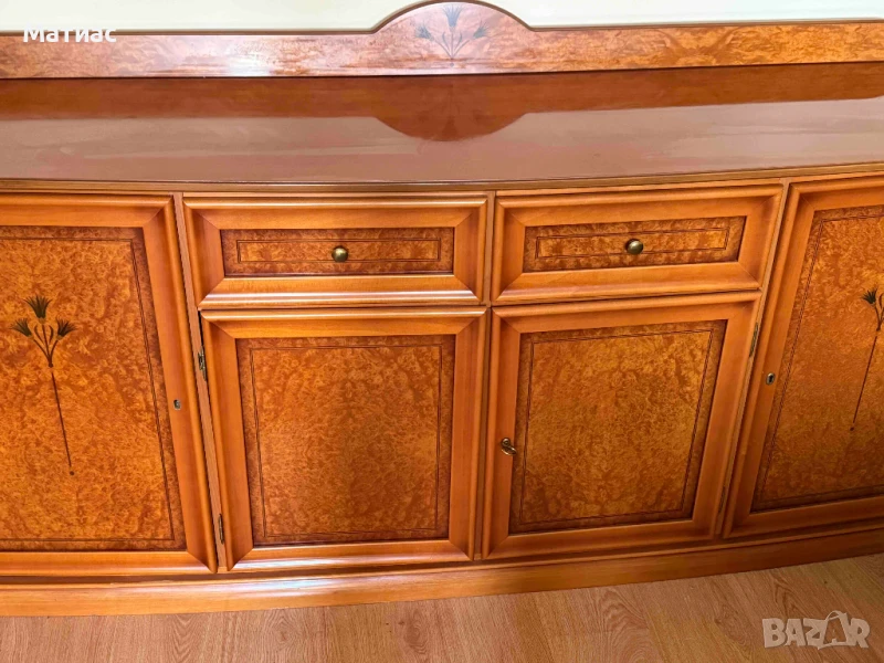 Масивен комплект Бюфет + Витрина + ТВ/Видео Шкаф, снимка 1