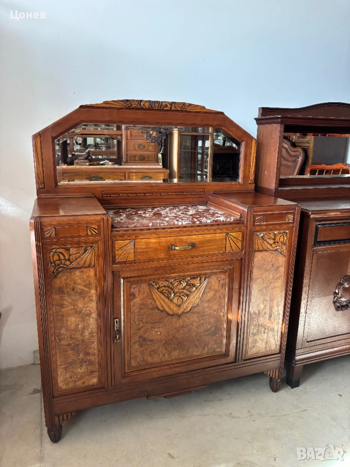 Шкаф с мрамор и огледало , снимка 1