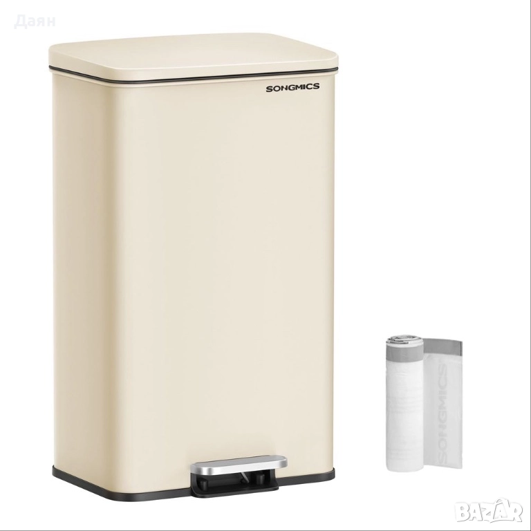 Кухненски кош за боклук SONGMICS, 40L, плавно затваряне, снимка 1