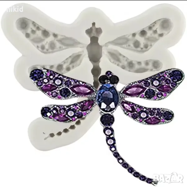 Красиво Водно конче камъни силиконов молд форма фондан шоколад гипс декор украса , снимка 1