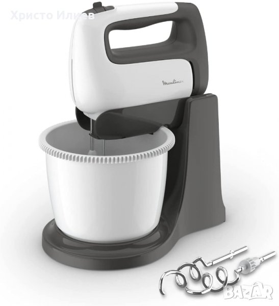 Ръчен Миксер Moulinex HM4641 Prep'Mix+ 500 W, с Бъркалки от Неръждаема Стомана и Куки за Тесто, снимка 1