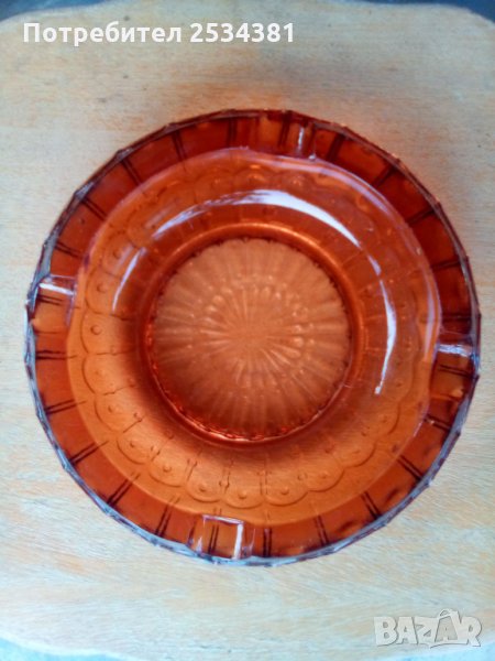 Стар масивен стъклен пепелник, снимка 1