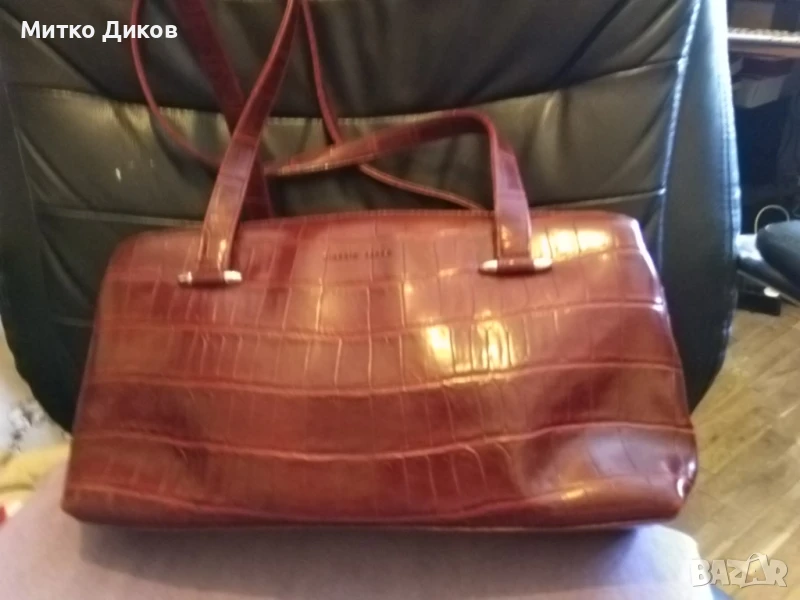 Женска чанта нова през рамо маркова на Джорджио Ферра естестевна кожа 34х18х9см, снимка 1