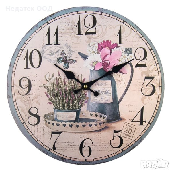 Стенен часовник, лавандула, Ø33.8см, снимка 1