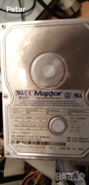 Maxtor 82561D3 HDD 3.5"IDE 2.5GB Hard Disk Drive, IBM 02K3487, 75H8978, снимка 1