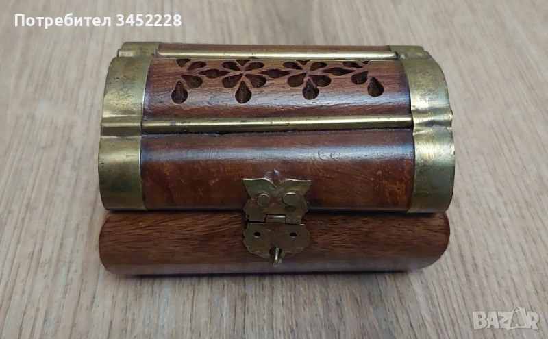 кутийка дървена обков месинг за ценители , снимка 1