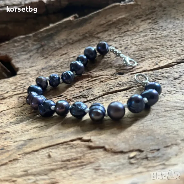 Елегантна Гривна със Сини Перли 3086, снимка 1