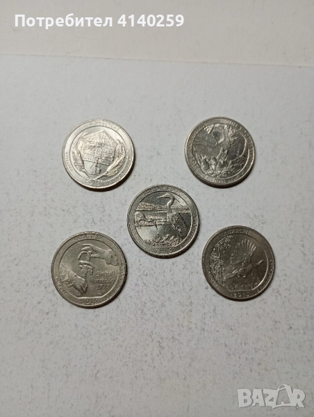 САЩ МОНЕТИ ЛОТ 1/4 куортър долар 2015 г , снимка 1