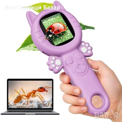 Нов Образователен микроскоп 500x с екран и LED светлини Играчка деца, снимка 1