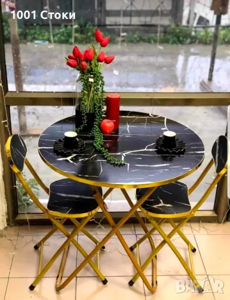 Нов 🌴☀️⛱️ Градински комплект "Уолън" включва: маса и два стола, снимка 1