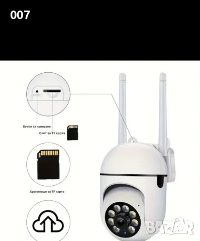 Wi fi камера FHD PTZ 2.0MP Smart Camera + 64GB карта, снимка 6 - Камери - 50423737