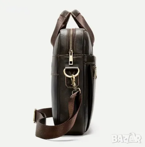 Мъжка кожена бизнес чанта (Функционално/елегантно куфарче за лаптоп 15) Естествена кожа!, снимка 5 - Чанти - 49379947