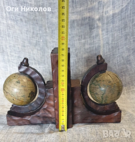 Ефектни стопери за книги ,С два въртящи се глобуса, снимка 4 - Антикварни и старинни предмети - 52219217