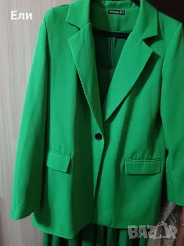 Рокля и сако в зелено, снимка 6 - Сака - 53056734