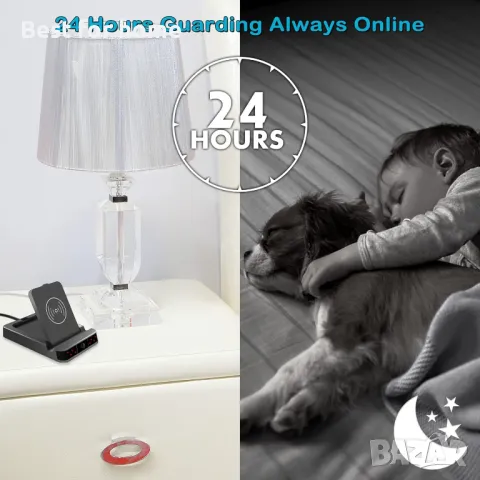 Шпионска камера Wifi OTADUG скрита в безжично зарядно, снимка 4 - Комплекти за видеонаблюдение - 49341005