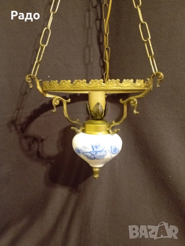 Красив старинен бароков полилей, снимка 3 - Полилеи - 52891171