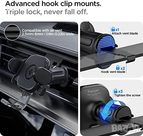 Нова Поставка за мобилен телефон за автомобил кола универсална стойка Spigen OneTap, снимка 5 - Селфи стикове, аксесоари - 49249559