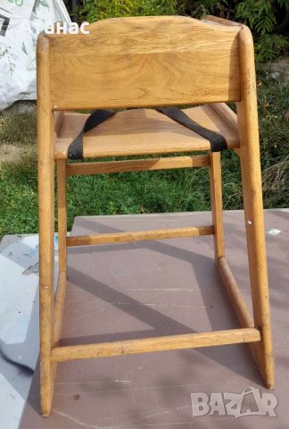 Детски дървен стол за хранене , снимка 2 - Столчета за хранене - 43079651