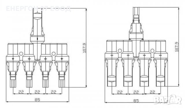 Мс4 ДВОЕН или ТРОЕН конектор за соларен панел букса конектор мц4 мс4 фотоволтаичен, снимка 3 - Други инструменти - 34999383