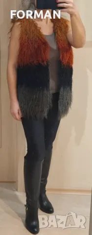 СТРАХОТЕН рошав елек в преливащи цветове, снимка 3 - Елеци - 48430791