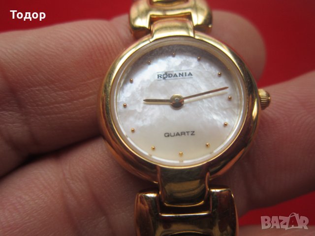 Луксозен позлатен часовник Роданиа Кварц седеф , снимка 3 - Дамски - 33105040