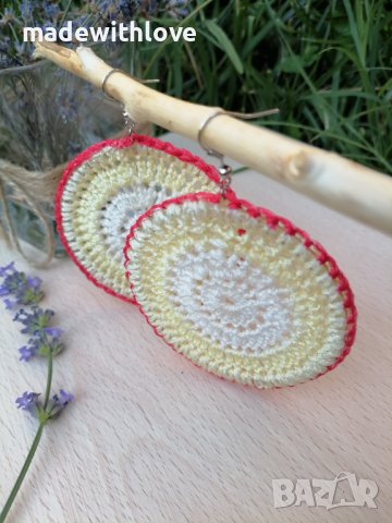 Ръчно изработени обеци плетиво, снимка 5 - Обеци - 43246153