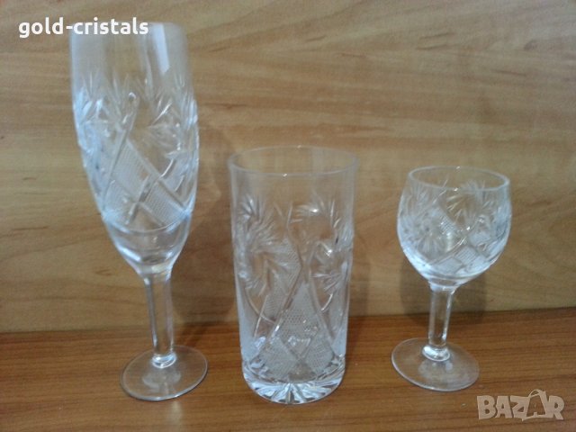  кристални чаши руски кристал богата гравюра, снимка 4 - Антикварни и старинни предмети - 32501004