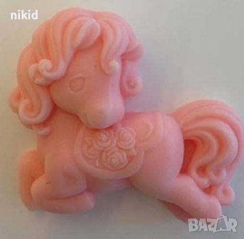  3D сладко конче пони калъп силиконов молд форма за фондан украса торта декорация сапун гипс шоколад, снимка 2 - Форми - 20757071