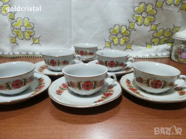 Стар български порцелан чашки за кафе барок , снимка 8 - Антикварни и старинни предмети - 42963030