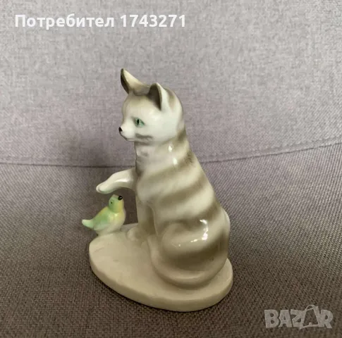 Порцеланова фигура  /статуетка/ коте, снимка 2 - Колекции - 50420814