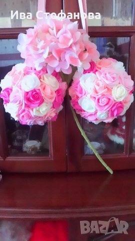 Топки от постоянни рози за сватба,кръщене,годеж,моминско парти,Свети Валентин, снимка 4 - Изкуствени цветя - 27882857