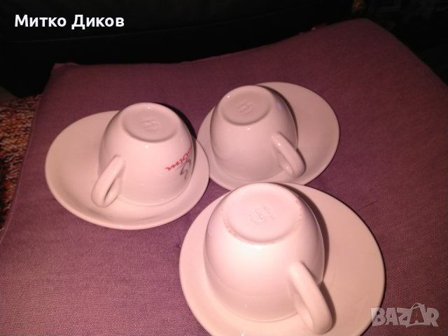 Ipa Italy 699 маркови порцеланови чаши 3броя с чинийки за кафе нови Фи-82мм Н-60мм, снимка 5 - Сервизи - 43855771