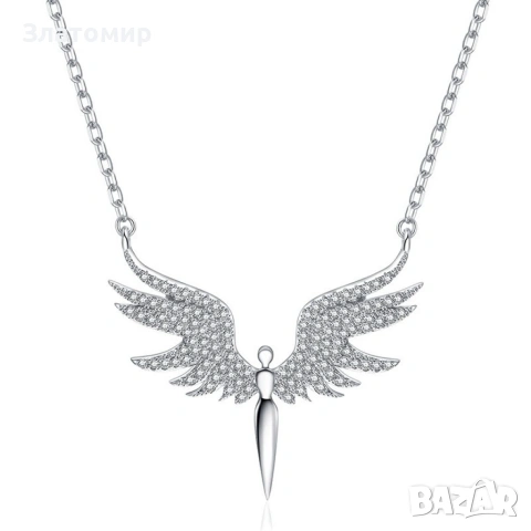 Нежно дамско колие с висулка феникс с камъни , снимка 3 - Колиета, медальони, синджири - 53135764