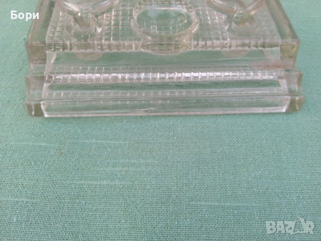 Стара стъклена мастилница, снимка 3 - Други ценни предмети - 36599080