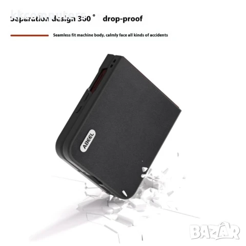 Motorola Razr 60 Ultra 5G ABEEL Electroplating Edge Genuine Cow Leather+PC Удароустойчив Калъф и Про, снимка 6 - Калъфи, кейсове - 51362707